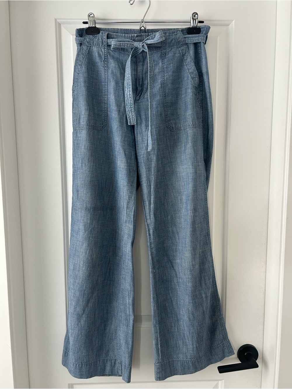 GAP Light Blue Wide-Leg Tie-Waist Denim pants